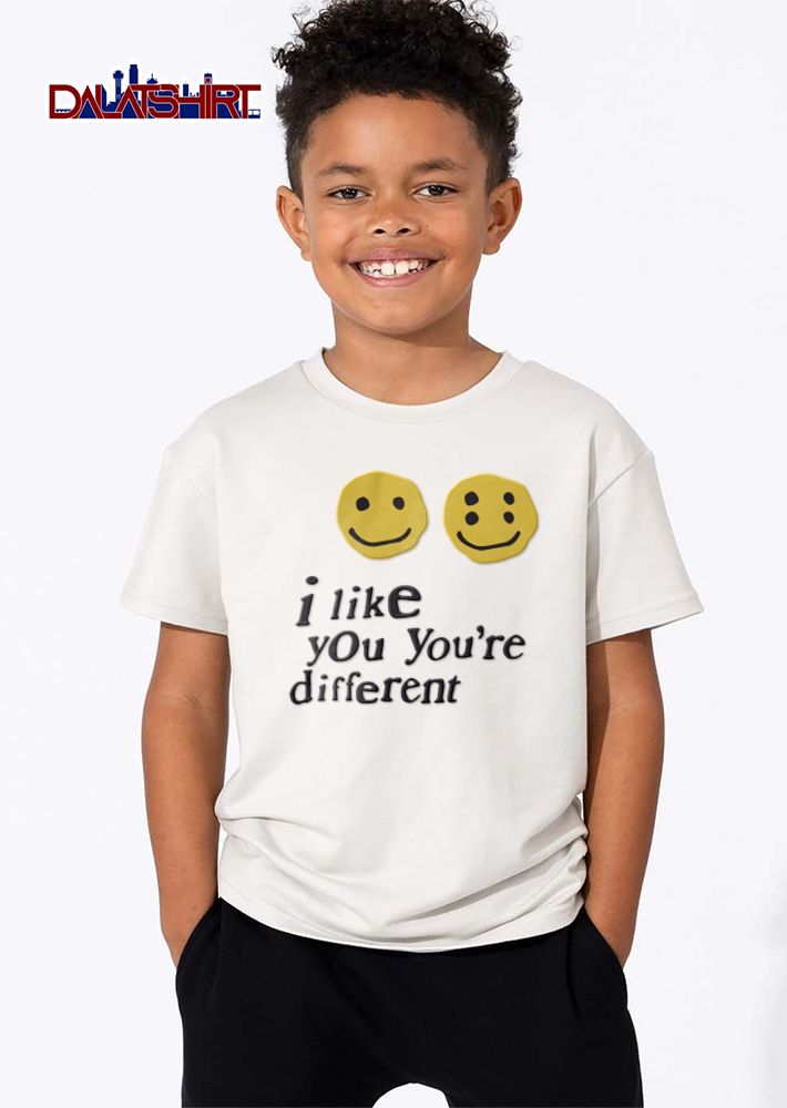 I Like You Youre Different Two Yellow Smiley Faces Four Eyes shirt