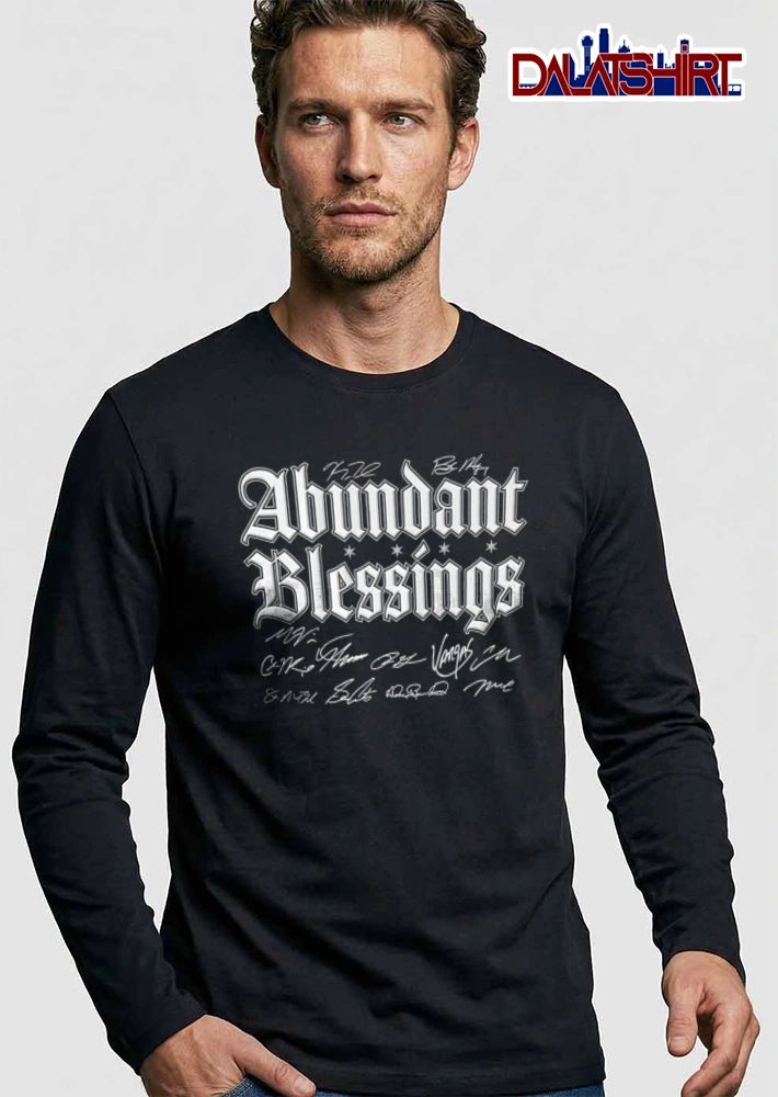 Vargas Abundant Blessings old english font autograph signatures shirt