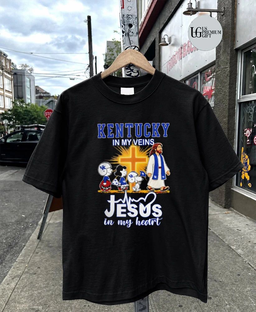Kentucky Wildcats x Peanuts in My Veins Jesus in My Heart Walk shirt