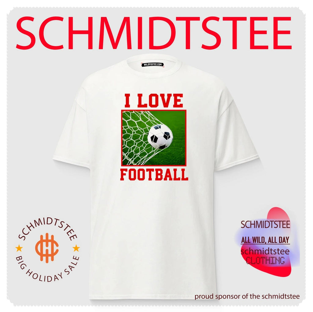 I Love Football soccer ball goal net sports fan shirt