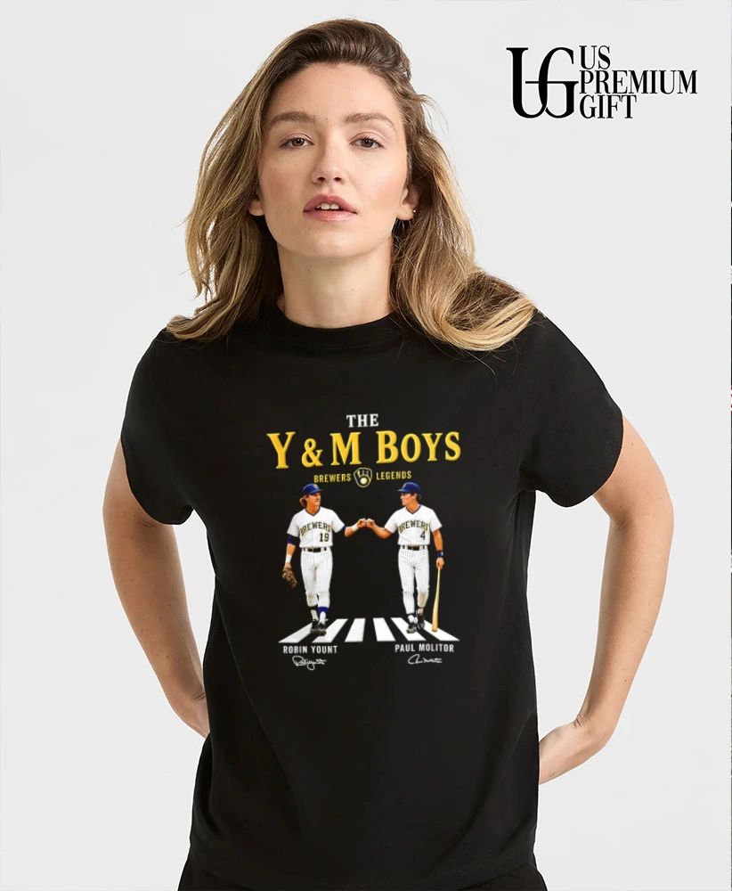 The Y&M Boys Brewers Legends Robin Yount fist bump Paul Molitor abbey road signature shirt