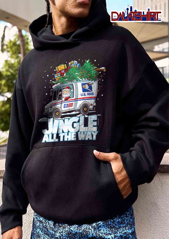 Jingle All The Way Santa Claus driving mail truck Christmas gifts shirt