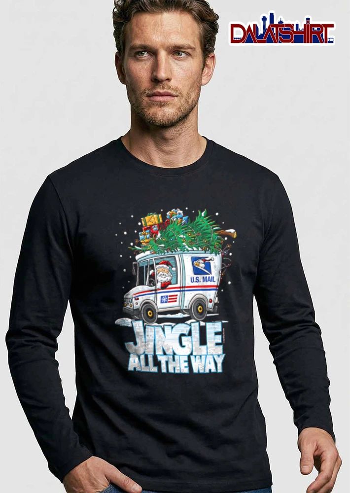Jingle All The Way Santa Claus driving mail truck Christmas gifts shirt