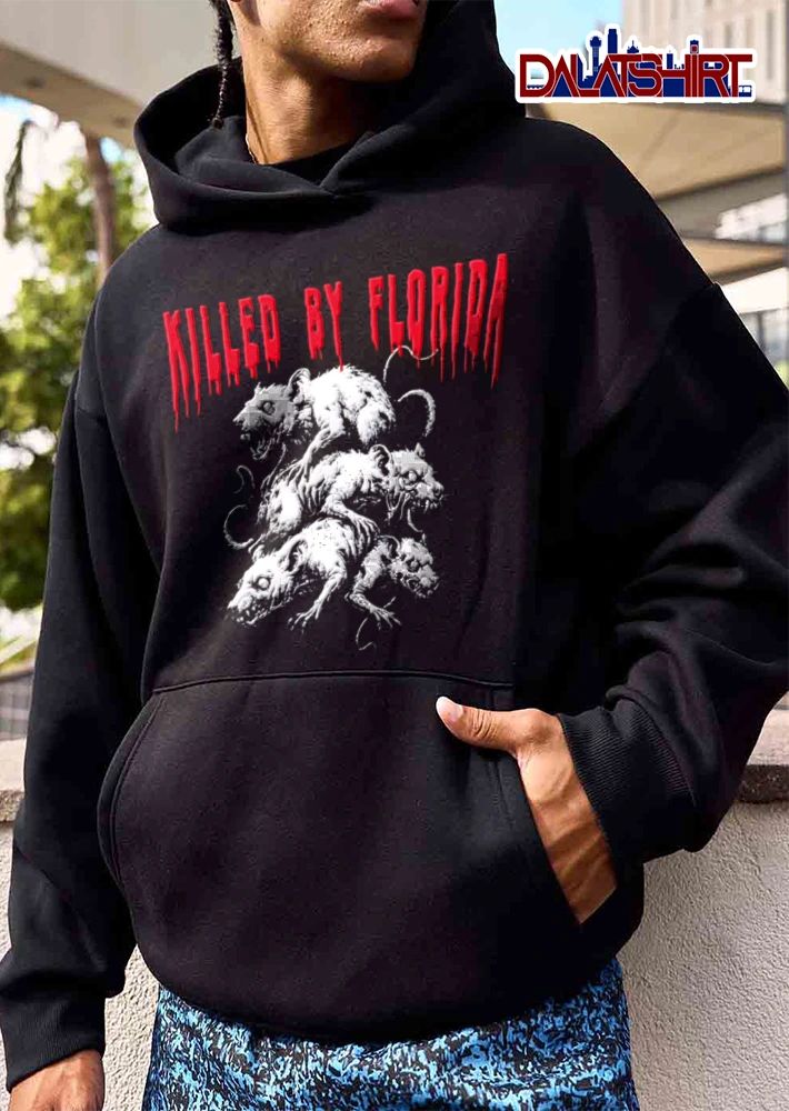 Killed BY Florida stacked aggressive rats black background shirt