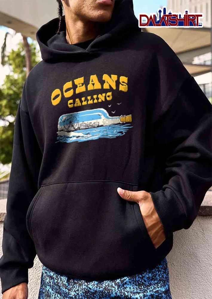 Oceans Calling Message in a bottle at sea shirt