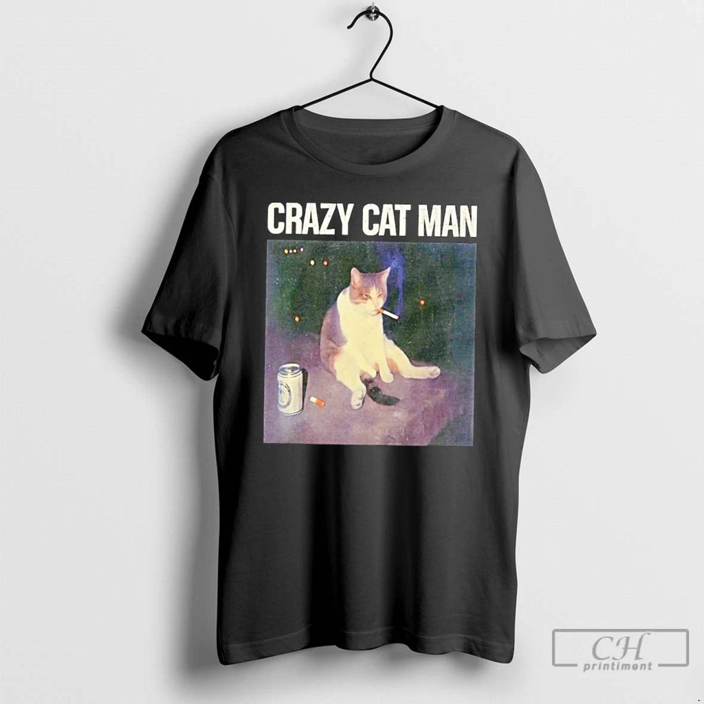Classic Crazy Cat Man T Shirts Hoodie Longsleeve