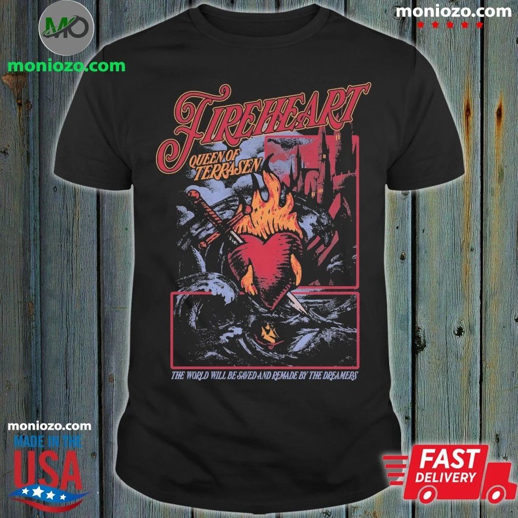 Lost Bros’ Firehearts Tee t-shirt features a print inspired by the Throne of Glass
