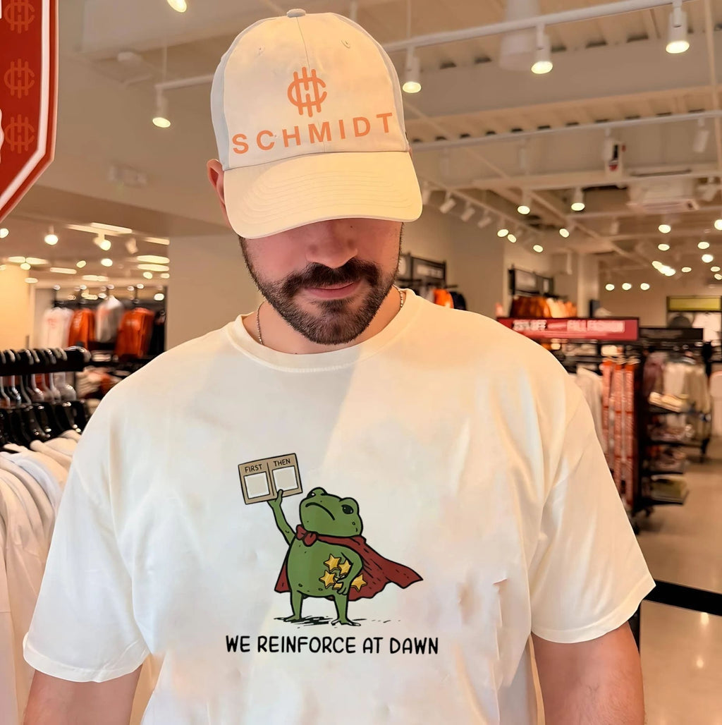 Cartoon frog we reinforce at dawn shirt