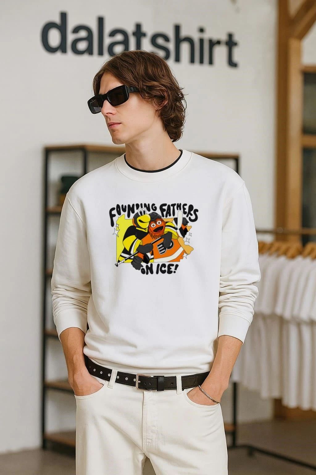 Founding Fathers On Ice Gritty and Iceburgh Pennsylvania Hockey shirt