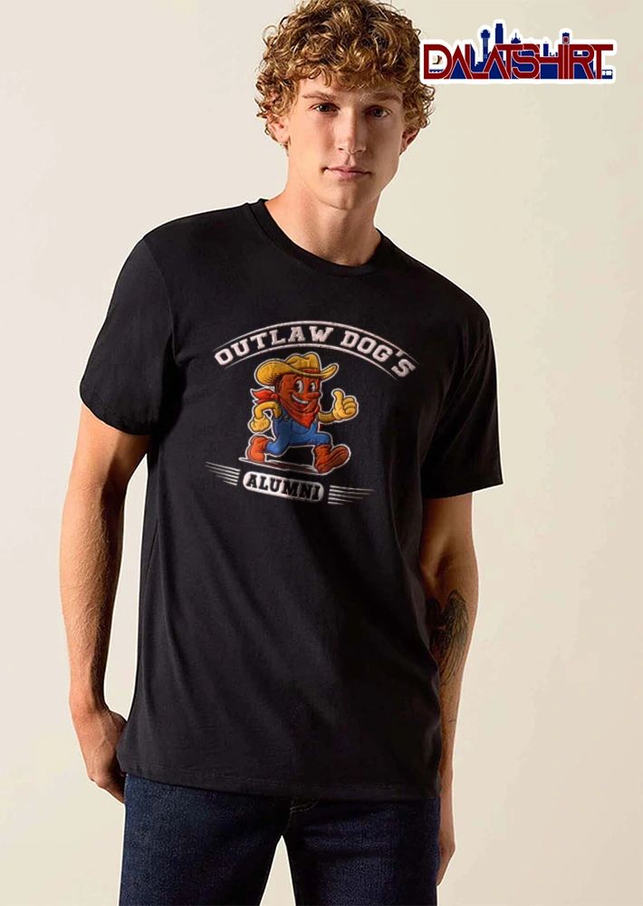 Outlaw Dogs Alumni cartoon dog cowboy thumbs up shirt
