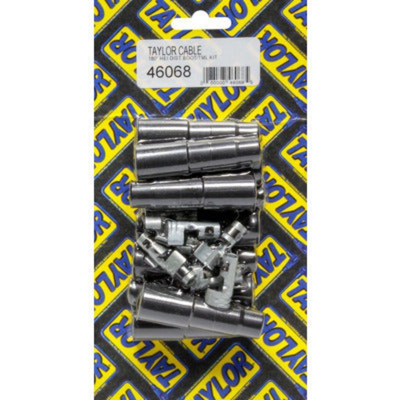 Taylor / Vertex 46068 Boot / Terminal Kit, Distributor / Coil, 8 mm, Black, Straight, Set of 8