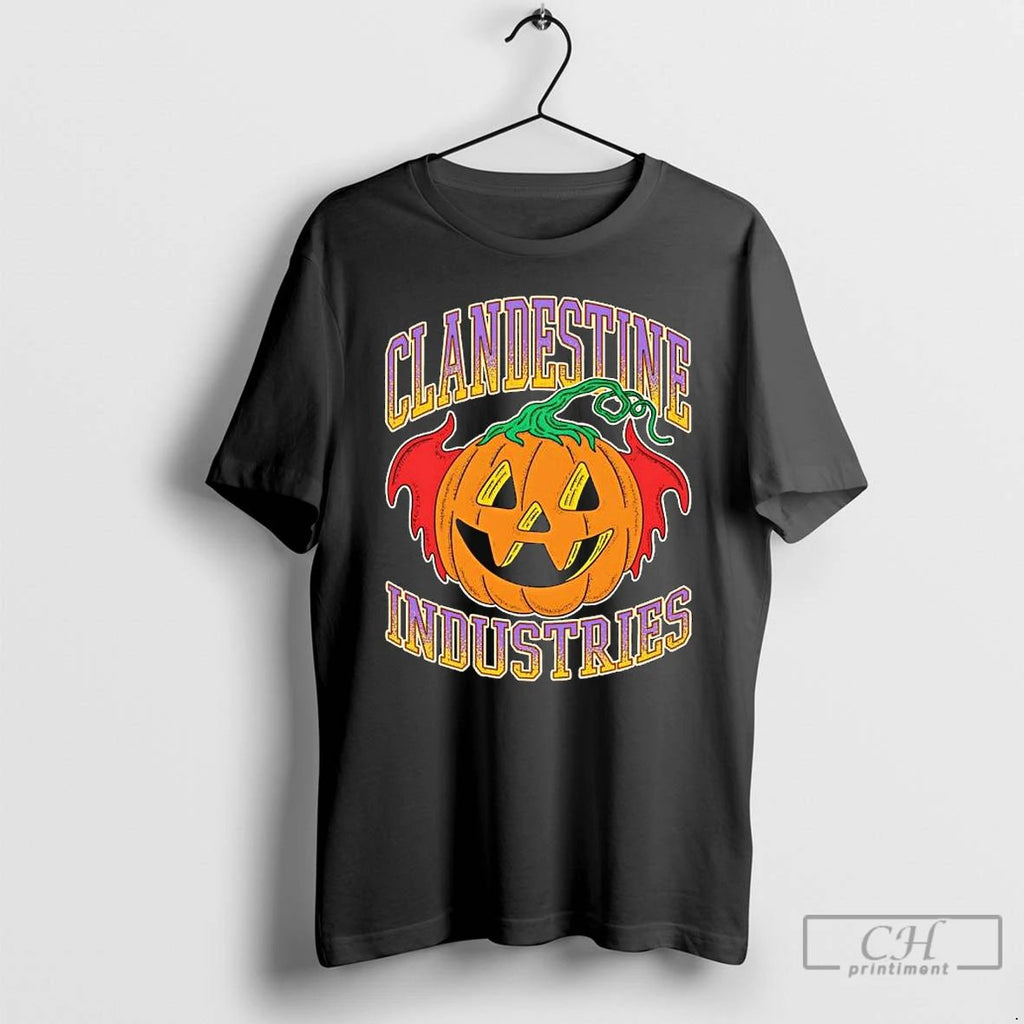 Clandestine Industries Bat Pumpkin Halloween T Shirts