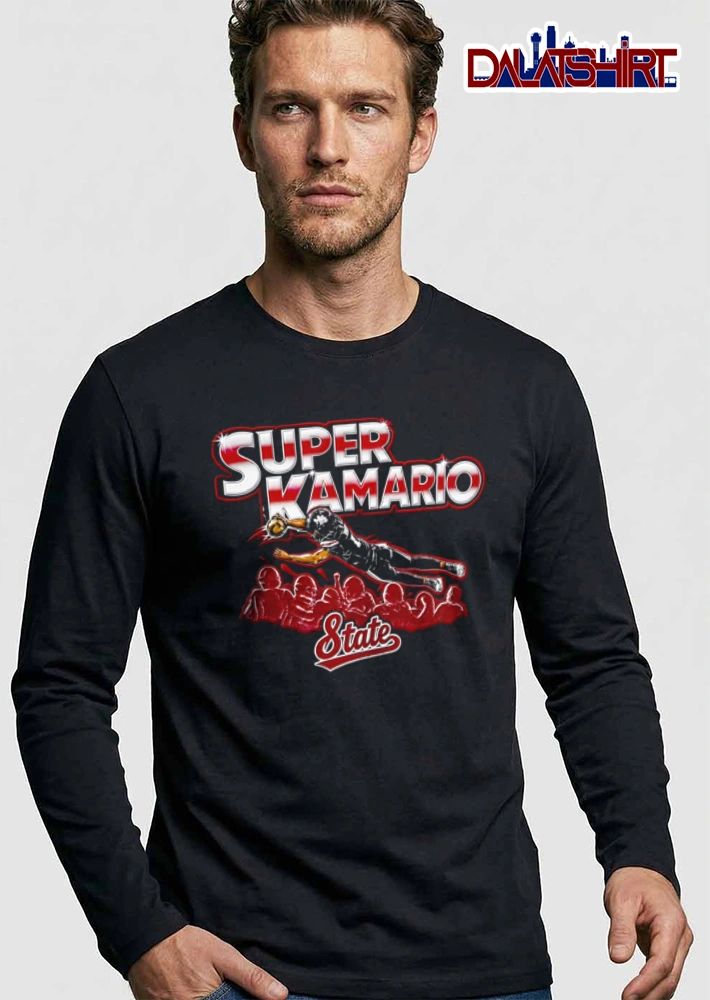 Kamario Super Kamario State football player diving catch crowd shirt