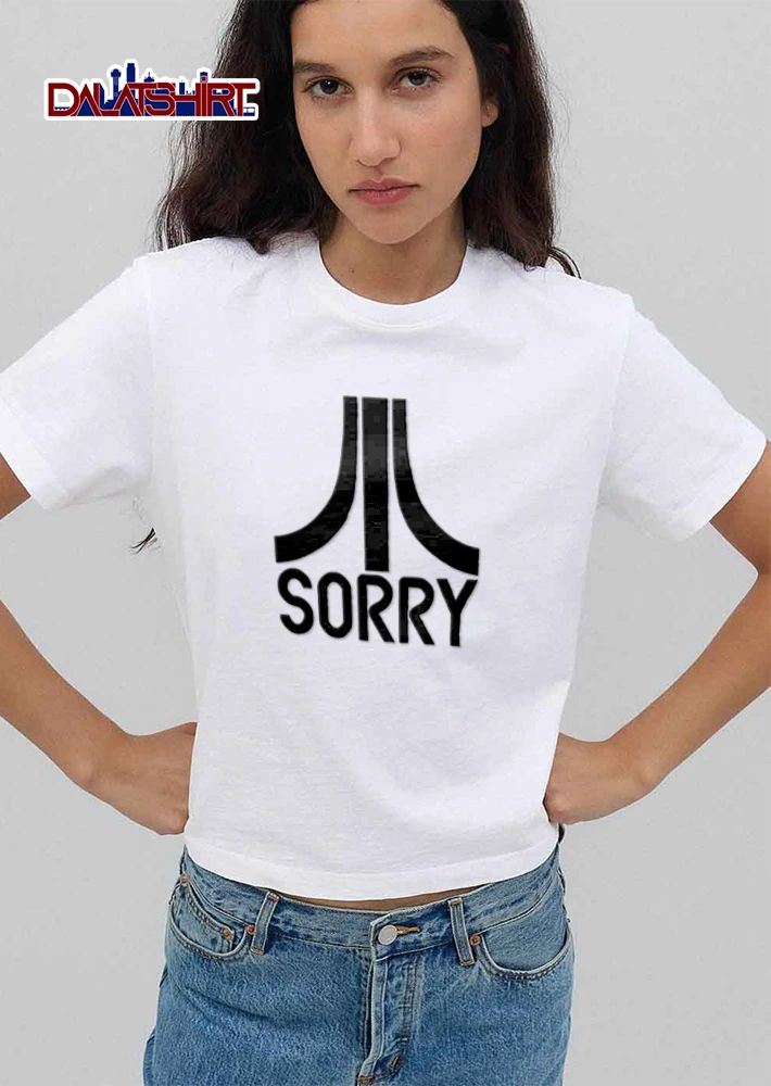 Atari Sorry logo text graphic shirt