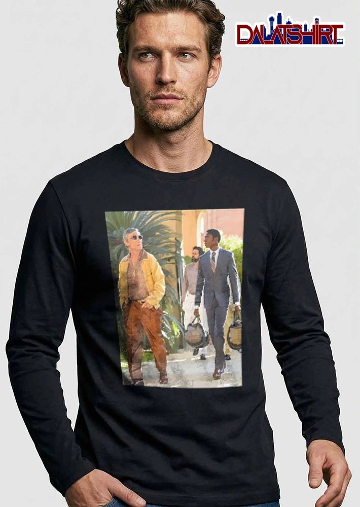 Men walking outdoors wearing suits and casual outfits shirt
