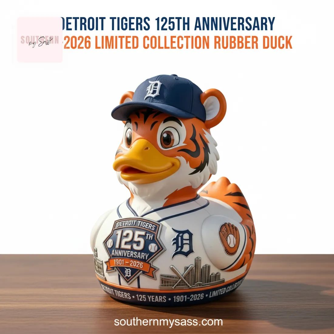 Detroit Tigers 125th Anniversary 1901-2026 Limited Collection Rubber Duck