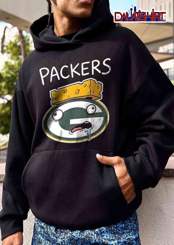 Green Bay Packers logo cheese head drooling cartoon meme shirt