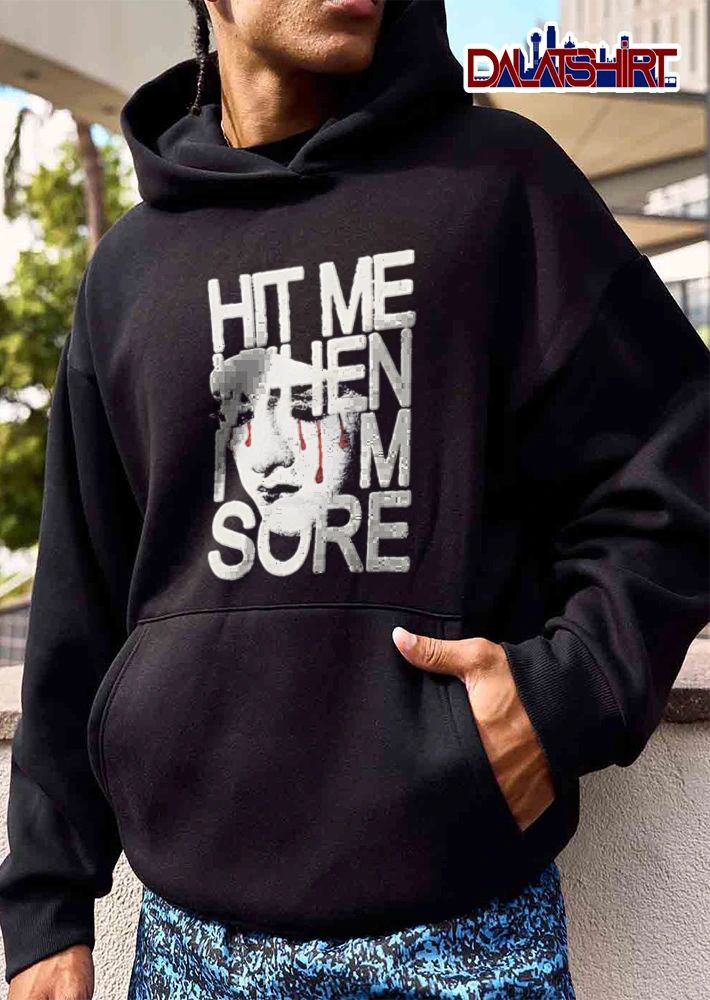 Hit Me When I Am Sore Sore statue face crying red tears shirt