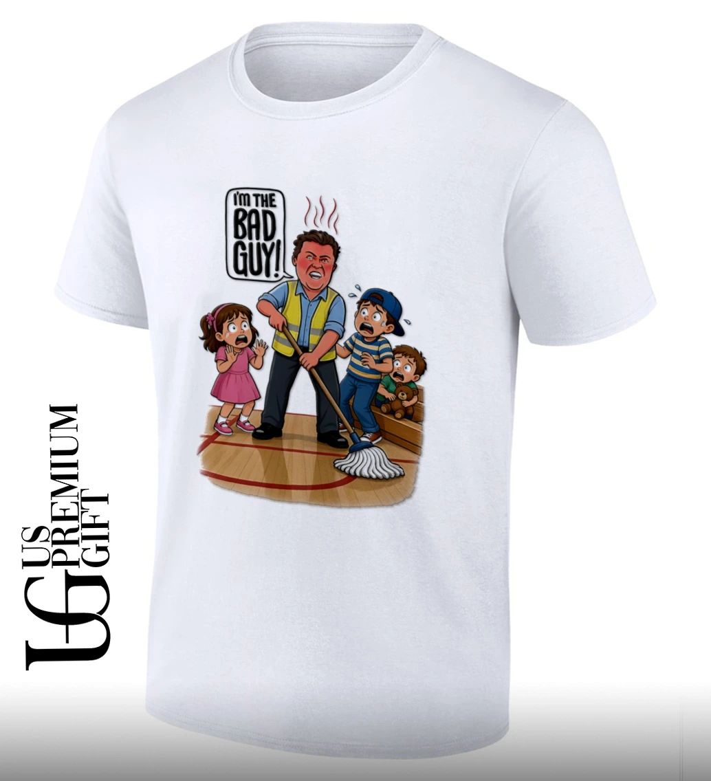 Rico Bosco scream I’m The Bad Guy man mopping shirt