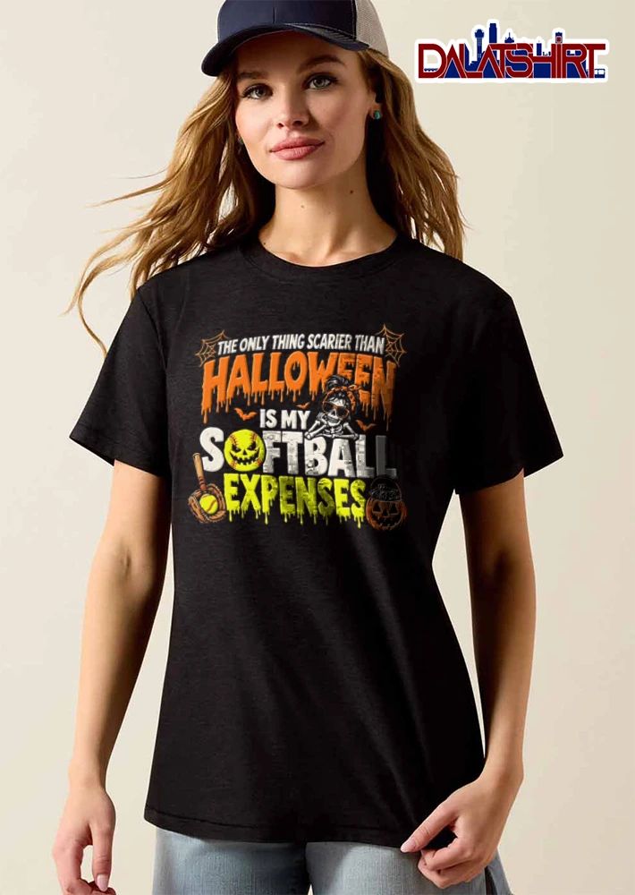 The Only Thing Scarier Than Halloween Is My Softball Expenses skeleton shirt