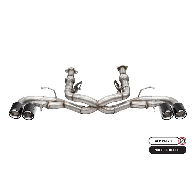 Corsa 2020-2025 Chevrolet Corvette C8 RWD 3in Track Cat-Back Delete Exhaust w/4.5in CF PolishedTips