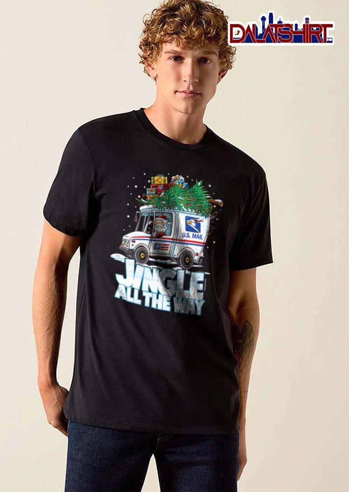 Jingle All The Way Santa Claus driving mail truck Christmas gifts shirt