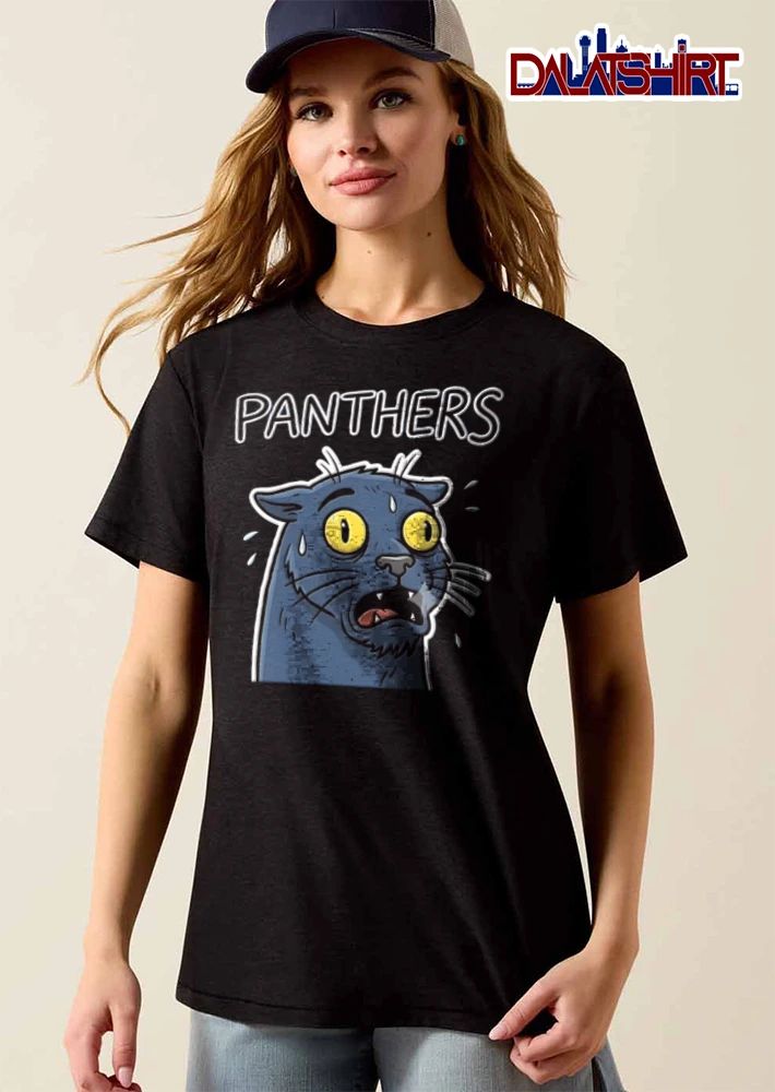 Carolina Panthers Black Panther sweating cartoon face meme shirt