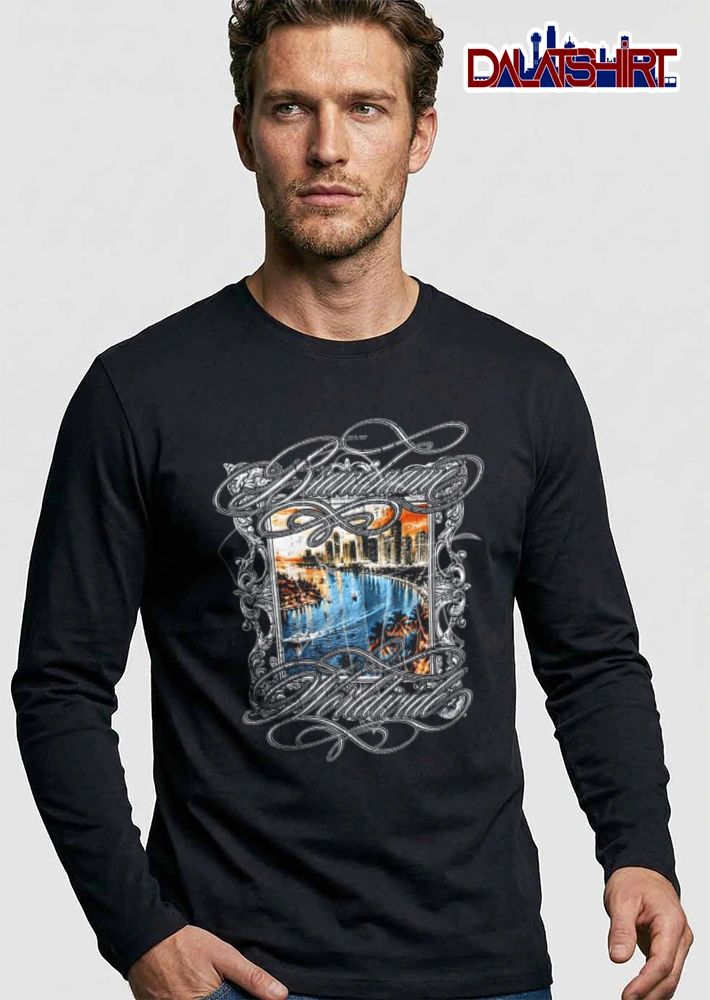 Bandana Worldwide city skyline river boats frame shirt