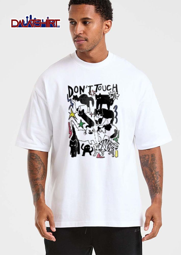 Dont Touch Me multiple cats various expressions stars shirt