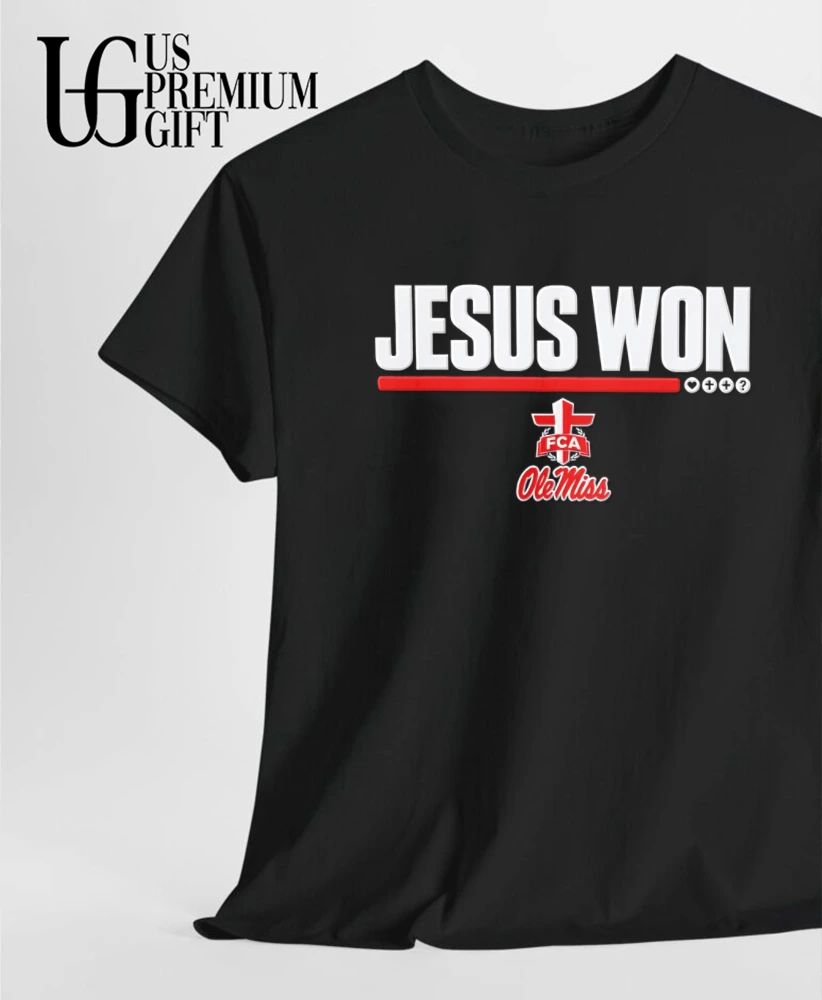 Trinidad Chambliss wearing Jesus Won Ole Miss shirt