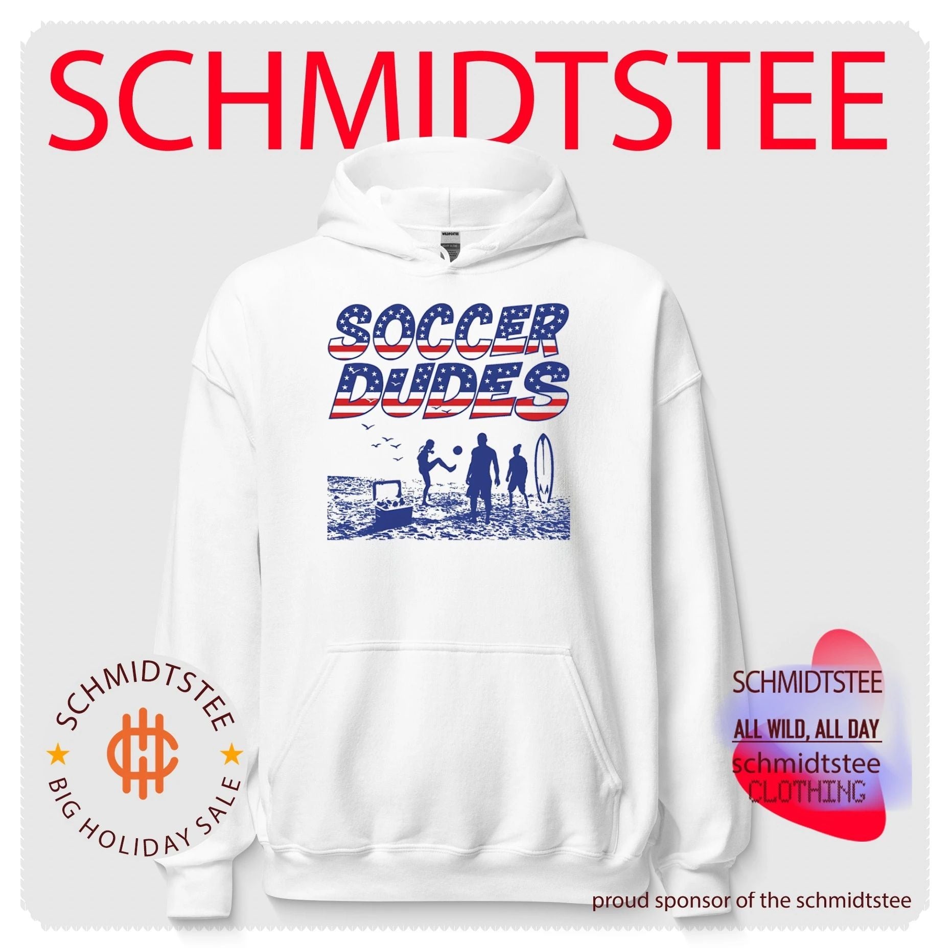 Soccer dudes American flag pattern shirt