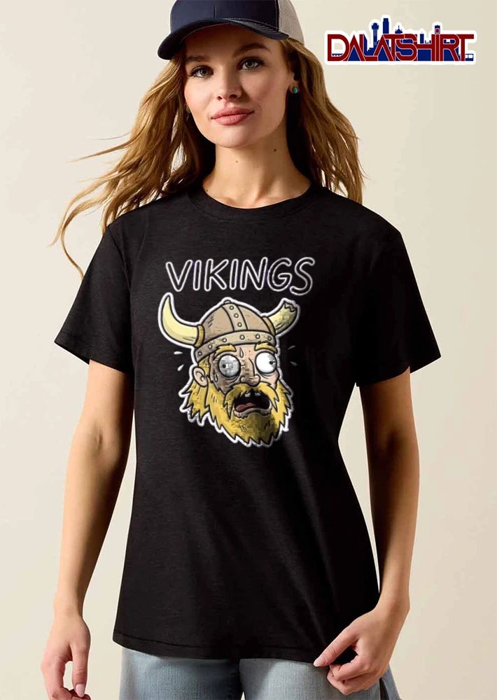 Minnesota Vikings cartoon viking head sweating scared meme shirt