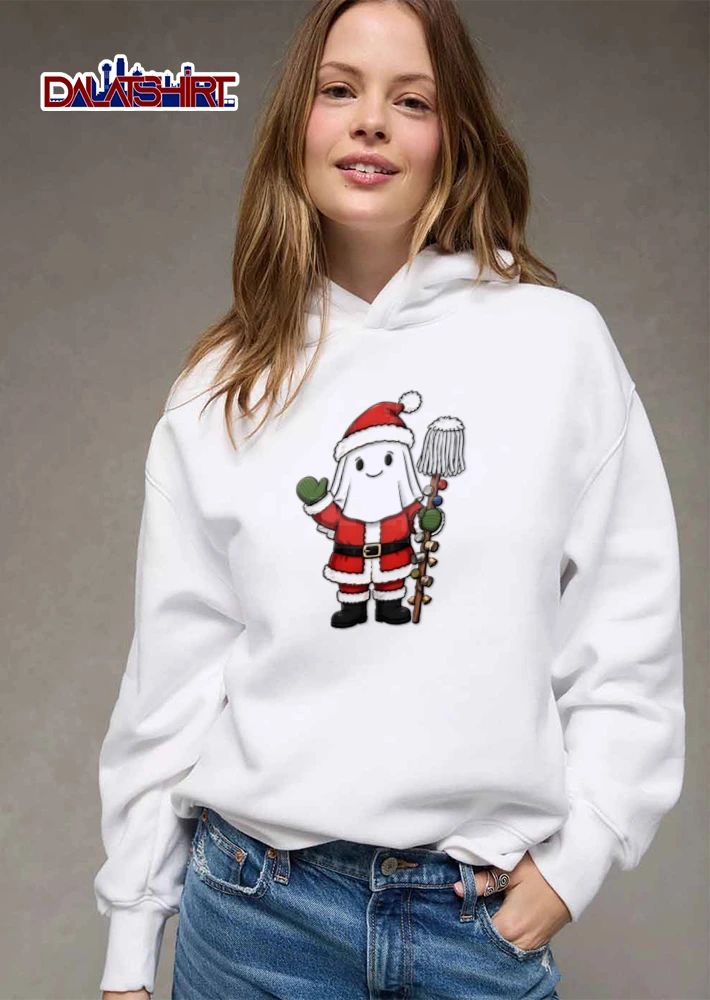 Santa ghost wearing suit mop shirt