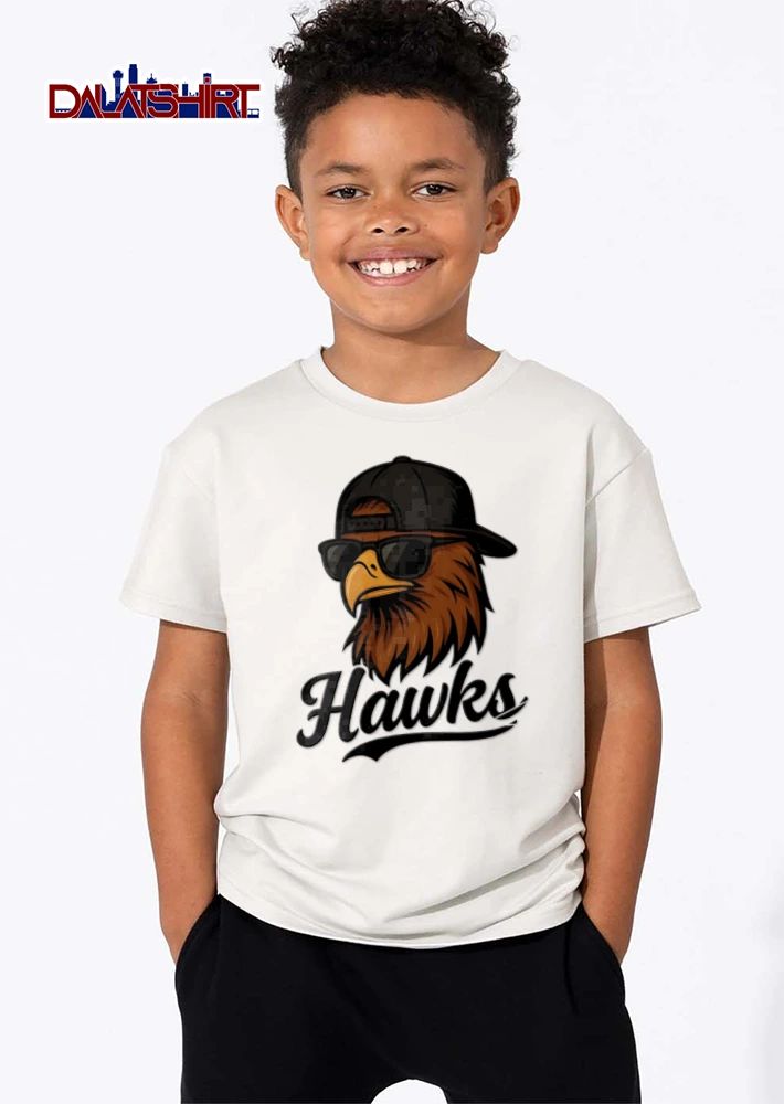Eagle wearing sunglasses baseball cap shirt