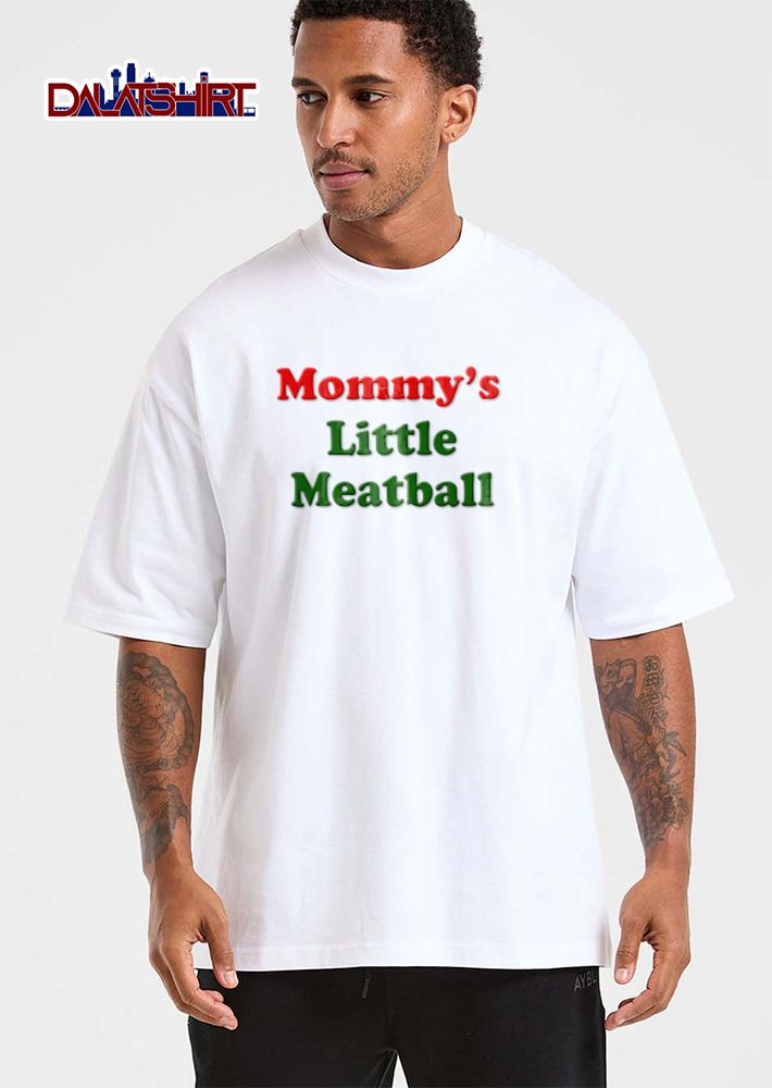 Mommys Little Meatball Red And Green Chunky Lettering Text shirt