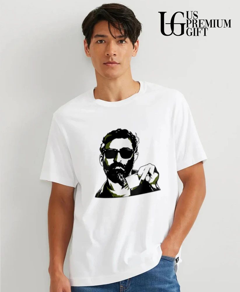 Bearded Man with Sunglasses and Cigarette shirt