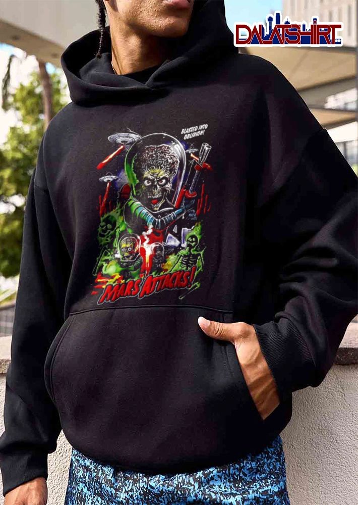 Mars Attacks Blasted Into Oblivion Mars Attacks alien martians holding ray guns skeletons shirt