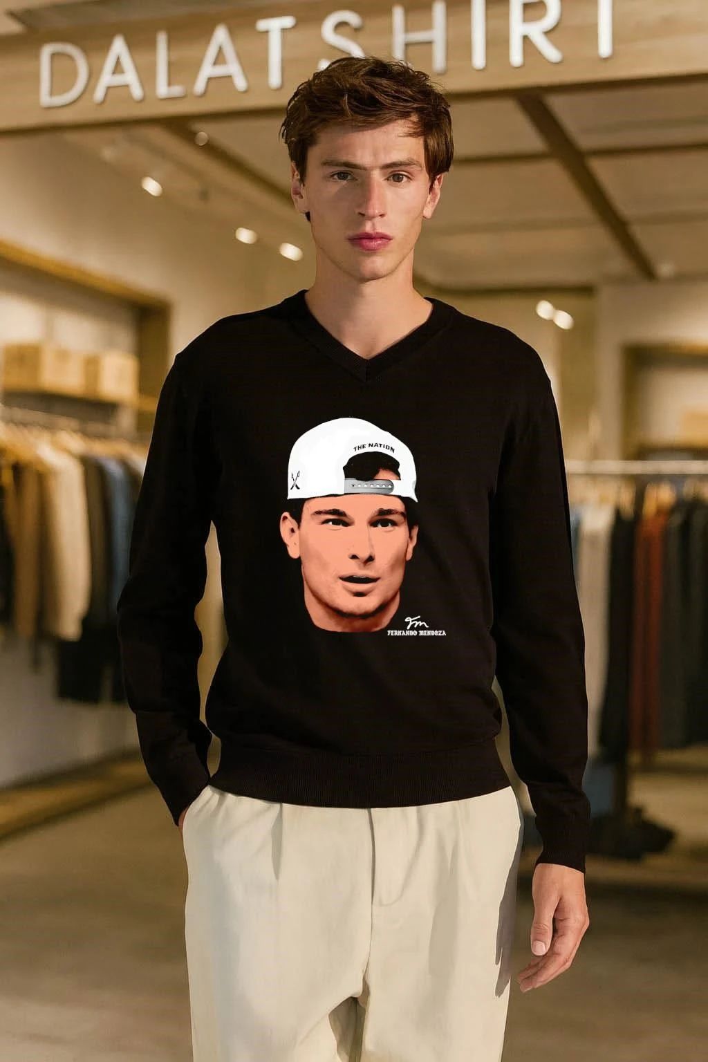 The Nation Fernando Mendoza Baseball Cap Portrait Graphic shirt
