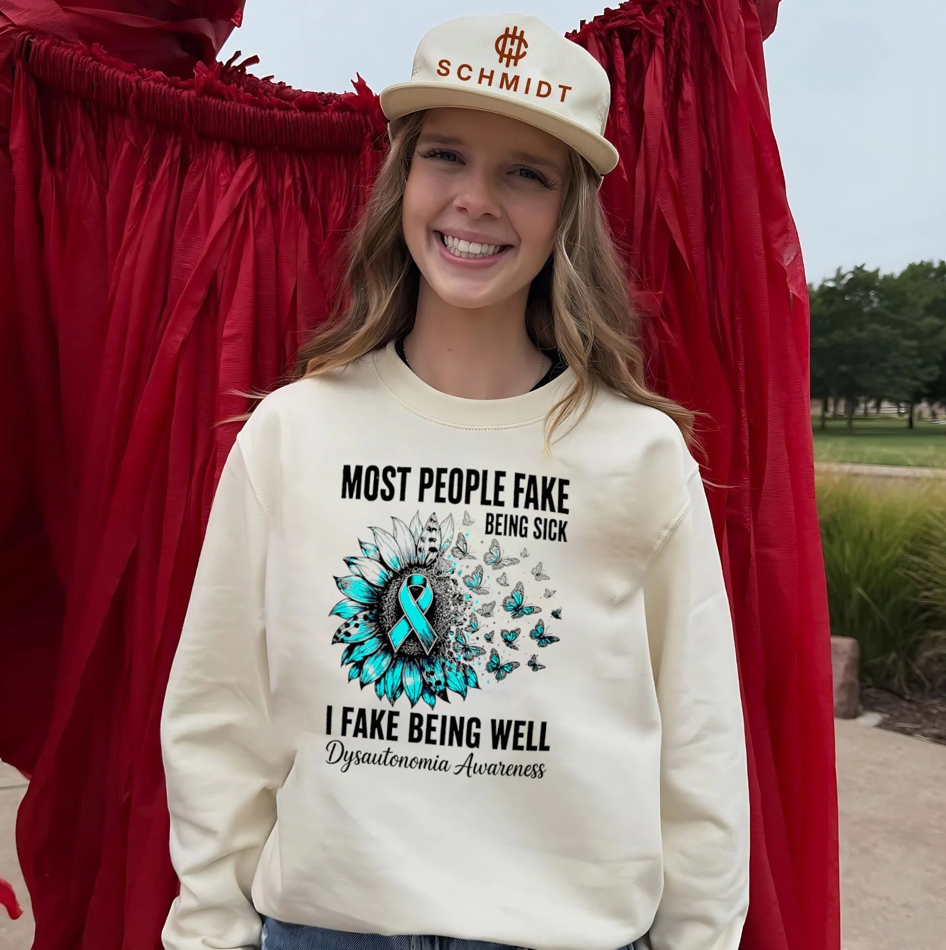 Most people fake being sick I fake being well Dysautonomia Awareness Ribbon shirt