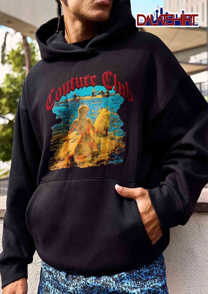 Couture Club woman riding horse painting style shirt