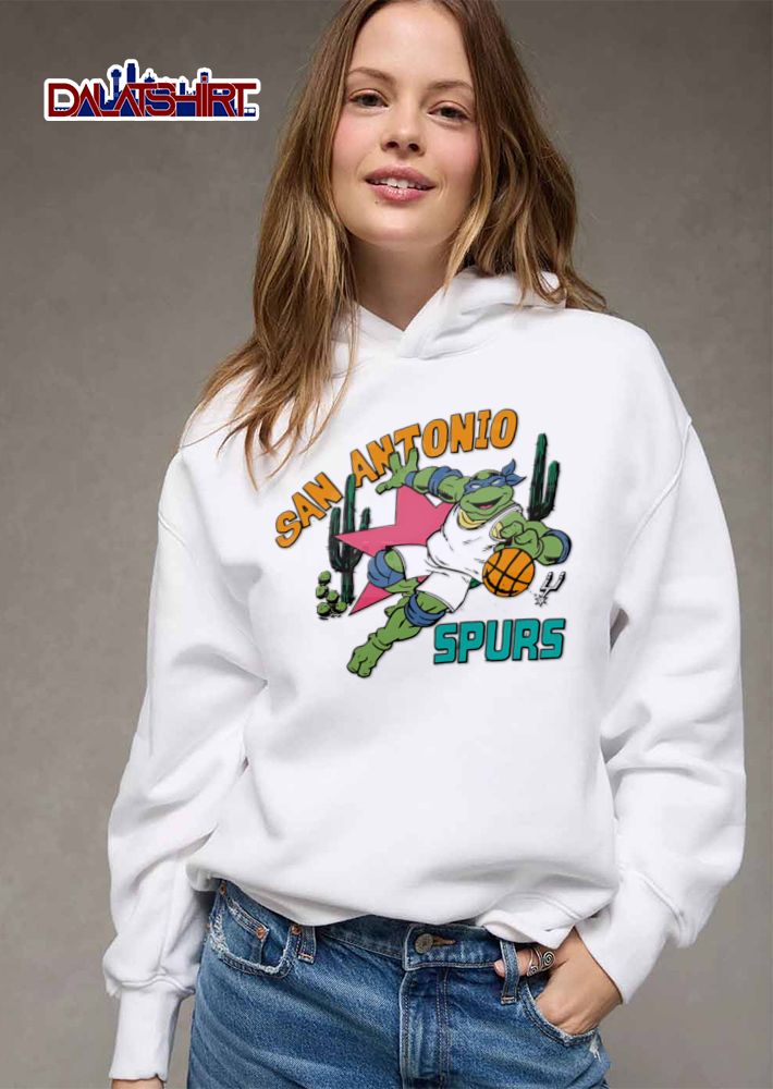San Antonio Spurs NBA Cartoon Ninja Turtle Dribbling Basketball Cacti shirt