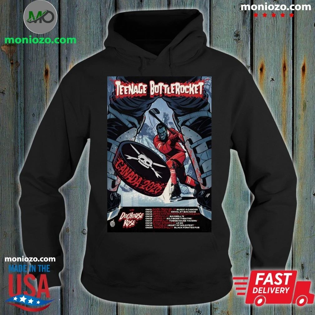 Poster Teenage Bottlerocket With Doghouse Rose 2026 Canada Tour Shirt