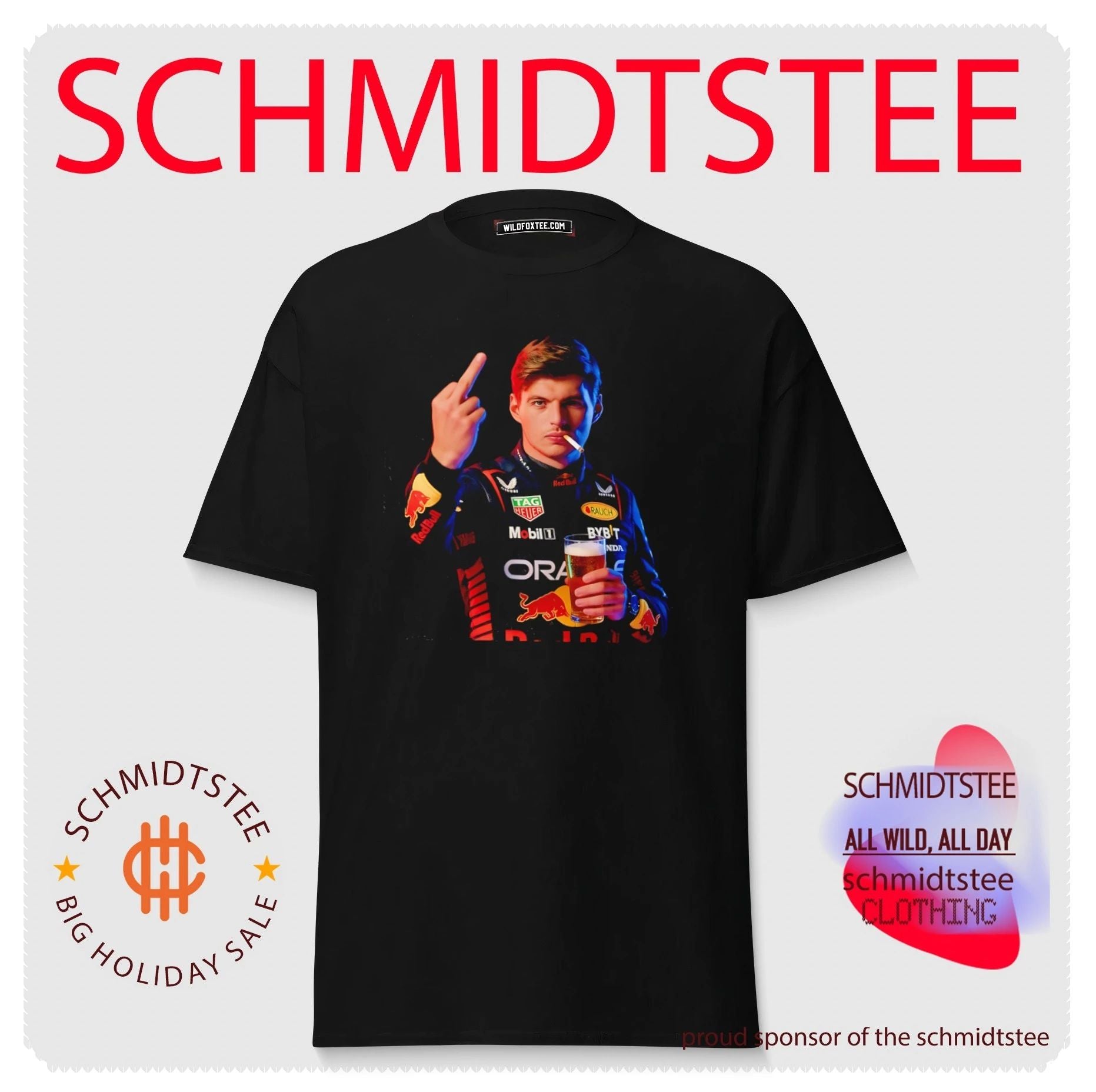 Formula 1 Max Verstappen middle finger shirt