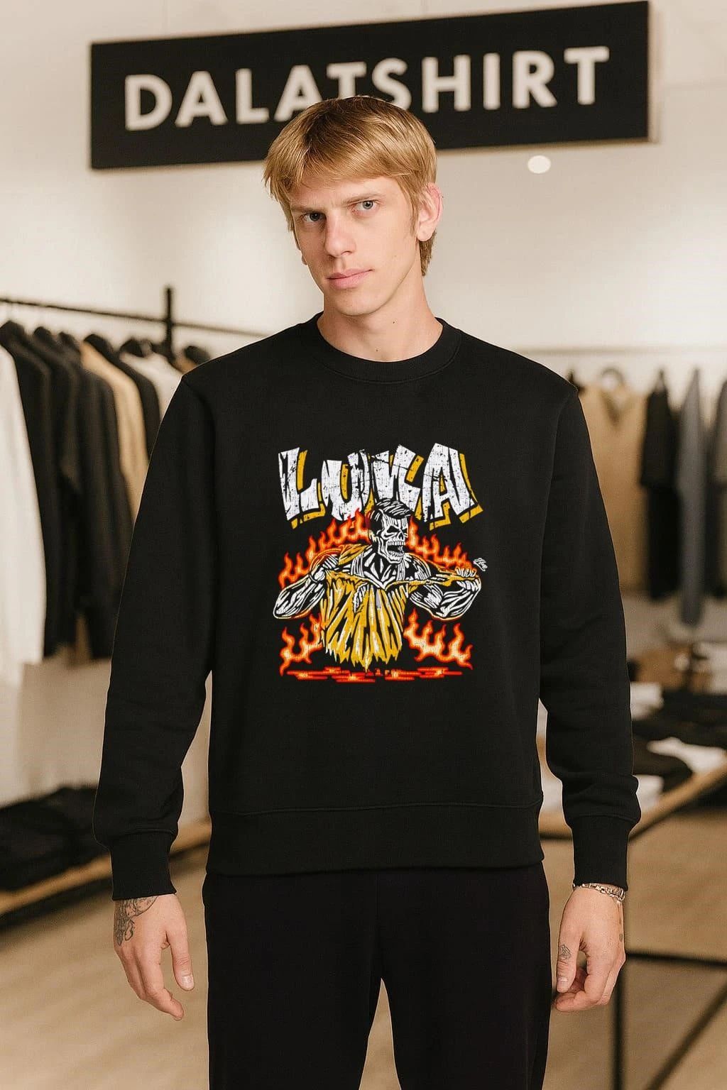 Lakers Skeleton Luka fire tear shirt