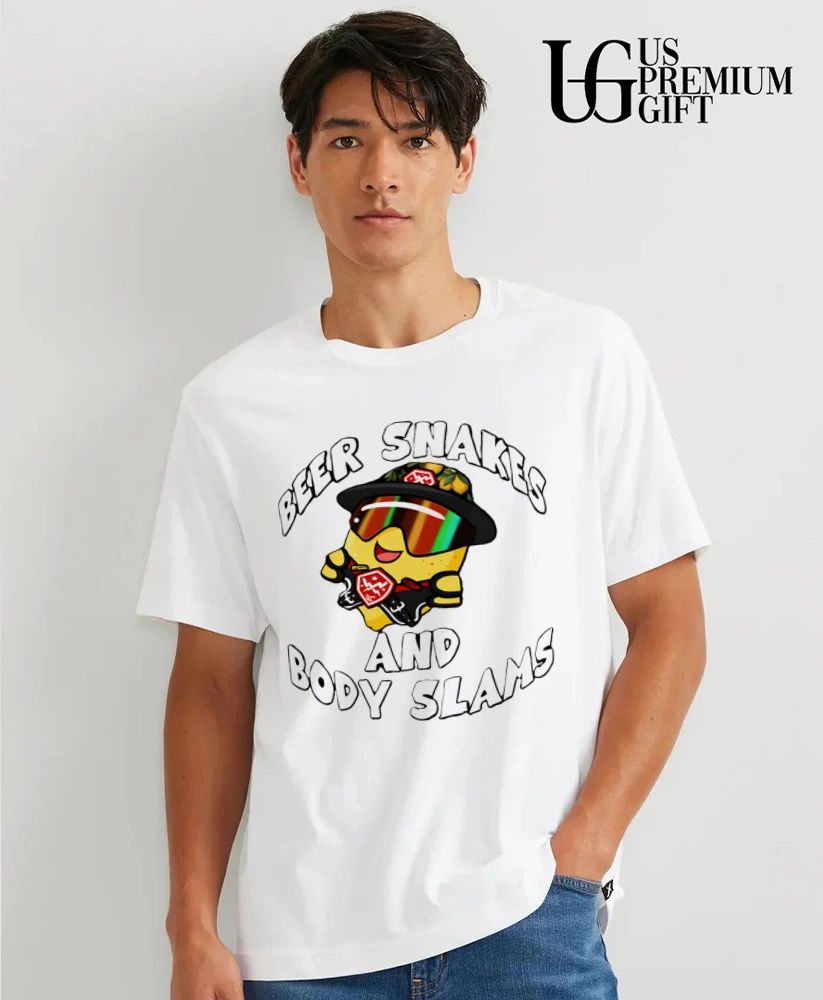 Beer Snakes and Body Slams Lemon Guy Wrestling T-shirt
