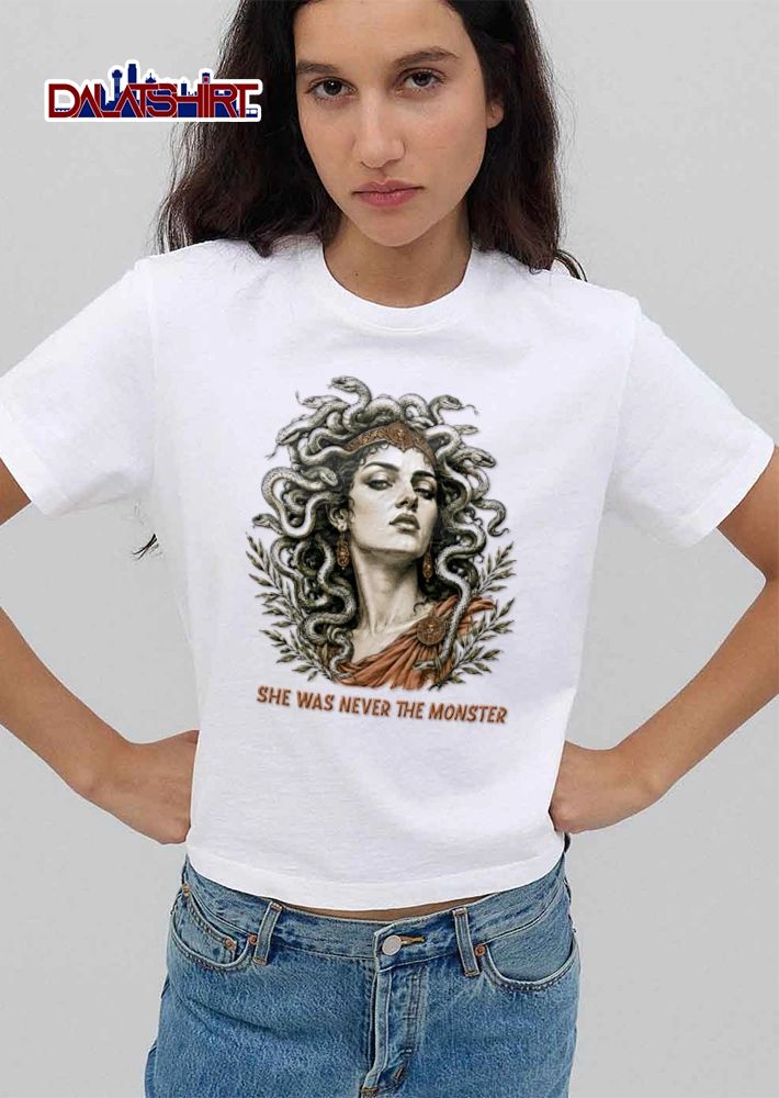 She Was Never The Monster Medusa snakes hair laurel leaves shirt