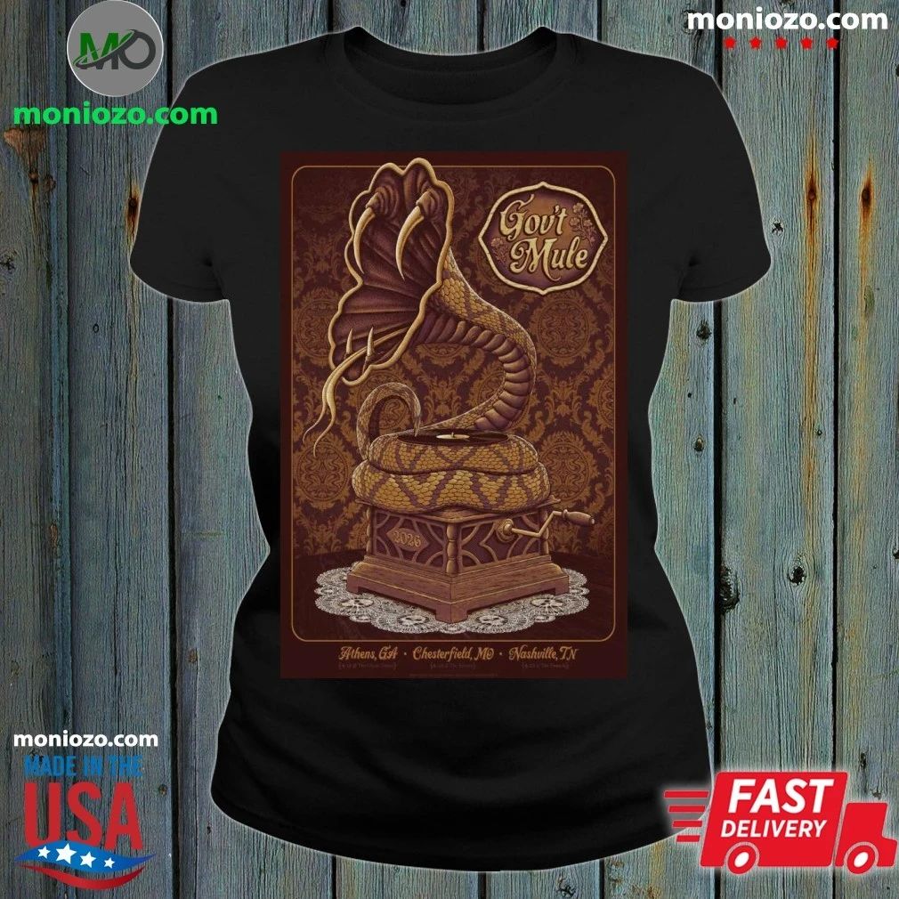 Original Gov’t Mule Tour 2026 4 19 Athens, GA, 4 20 Chesterfield, MO, 4 22 Nashville, TN Poster Shirt
