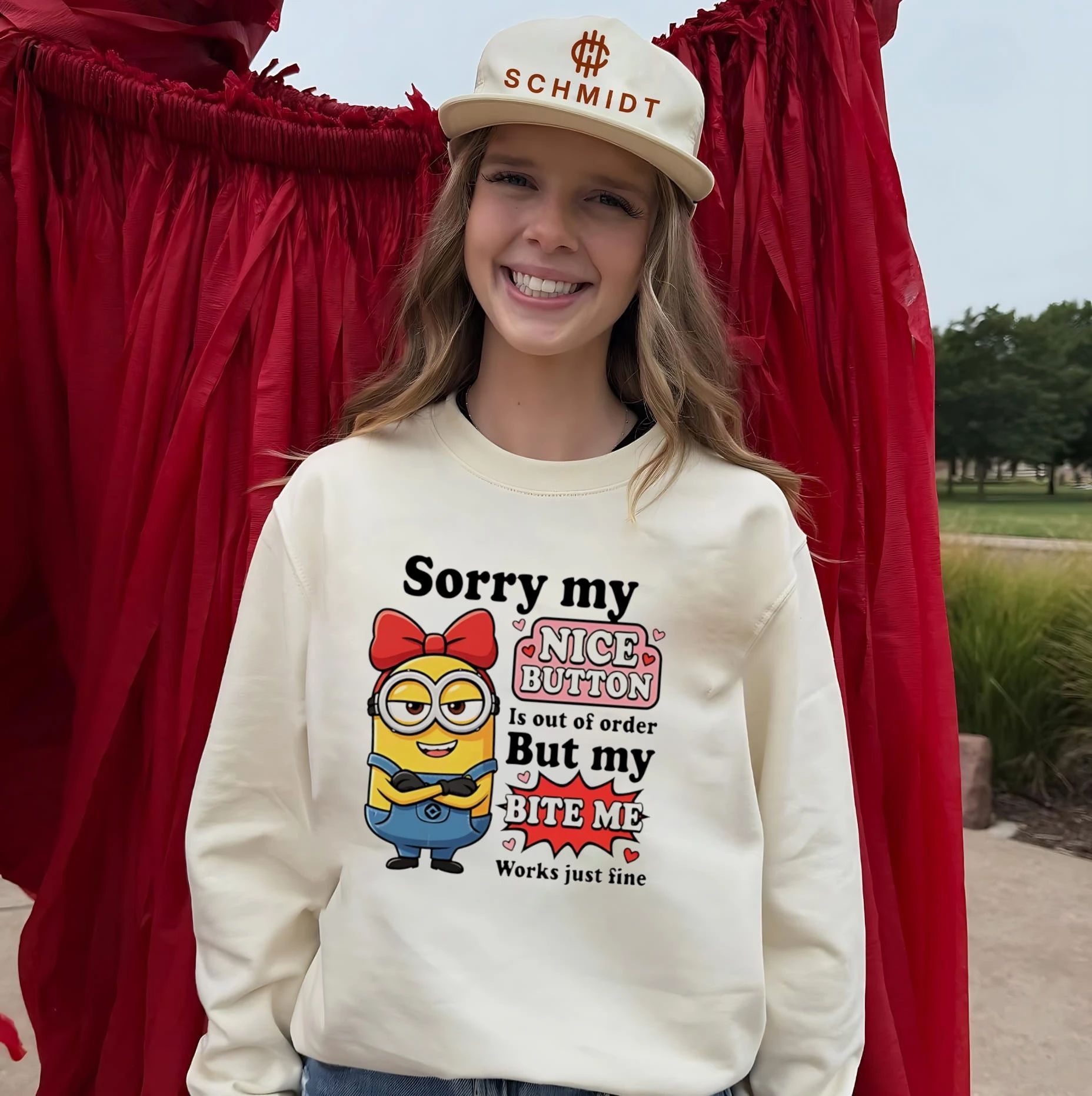 Minion Sorry My Nice Button Is out of Order but My Bite Me Works Just Fine shirt
