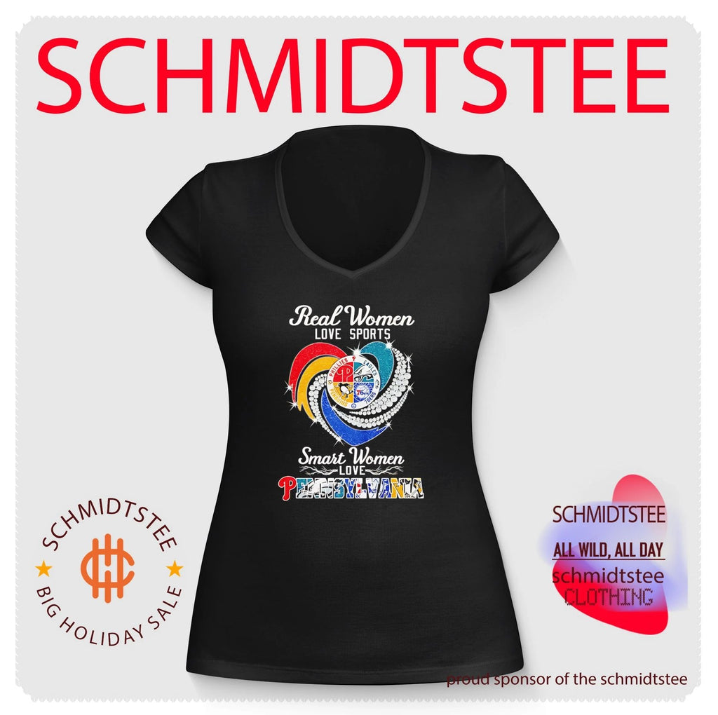 Real women love sports smart women love Pennysylvania sports team logos shirt