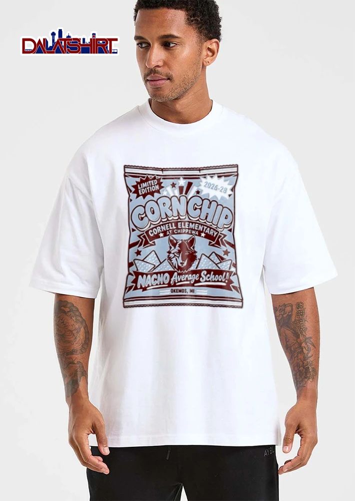 Nacho Average School 2026 2028 cornchip bag wolf mascot illustration shirt